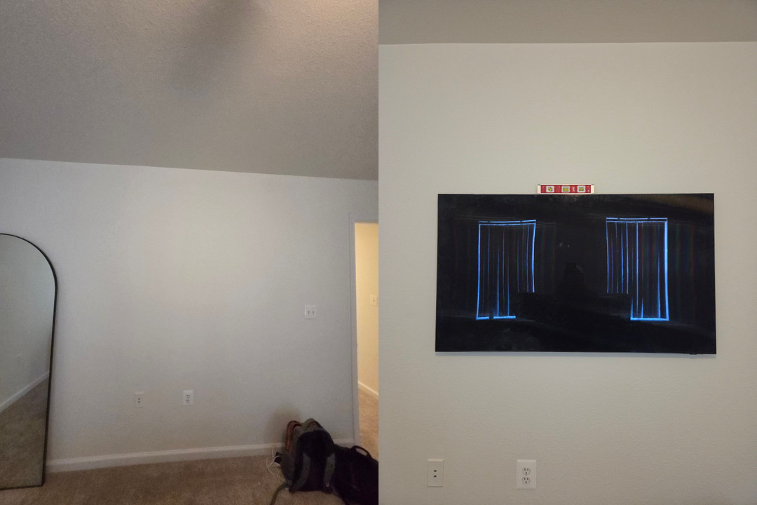 TV mounting in Quantico: before and after