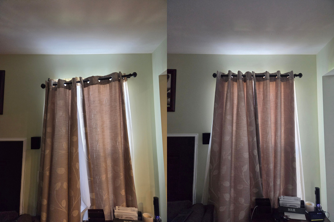 Curtain rod installation in Stafford: before and after