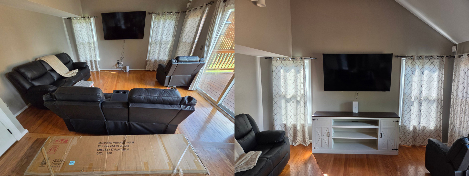 TV mounting in Stafford: before and after