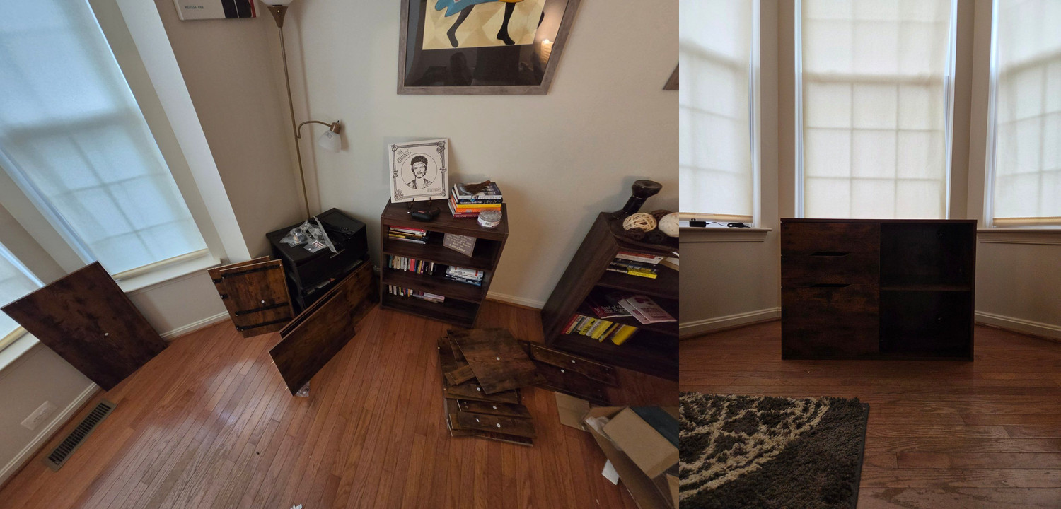 Desk and grill work in Woodbridge: before and after