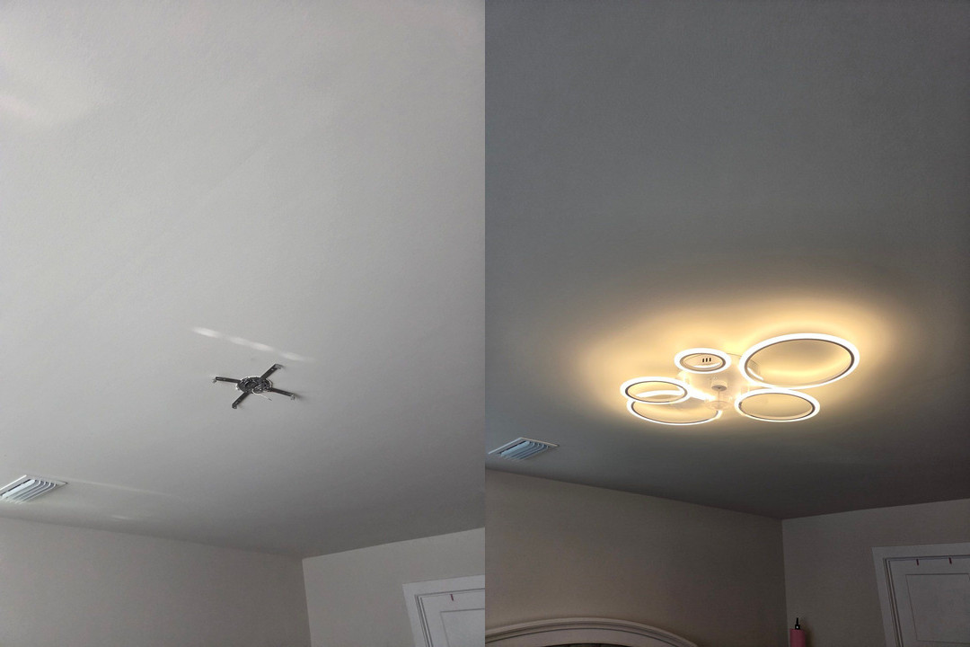 Ceiling fan work in King George: before and after