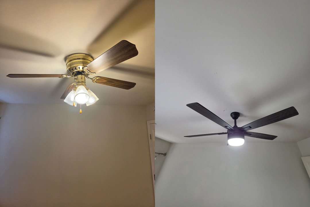 Ceiling fan work in Stafford: before and after
