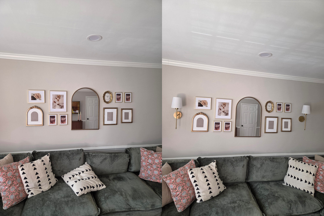 Picture and mirror hanging in Dumfries: before and after