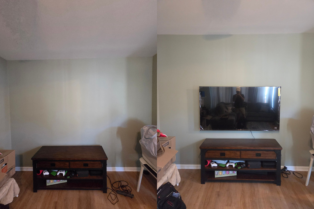 TV mounting in Stafford: before and after