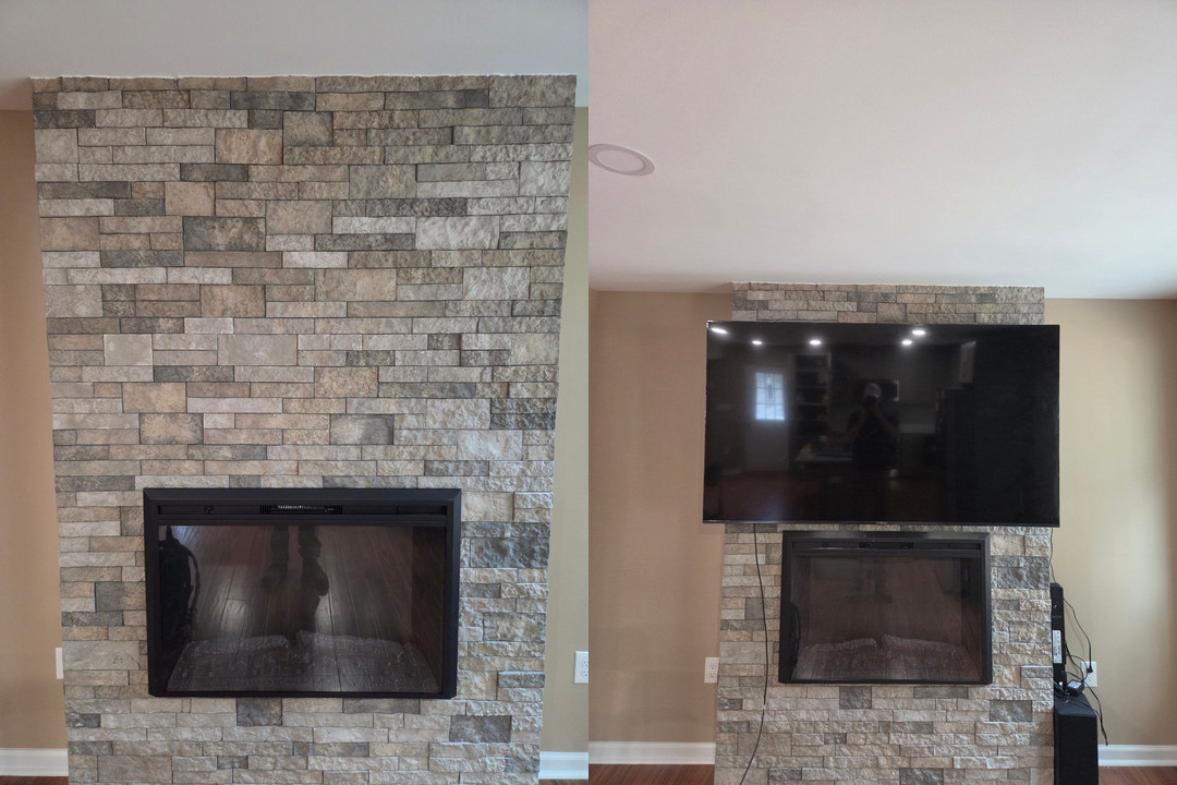 TV mounting in Woodbridge: before and after