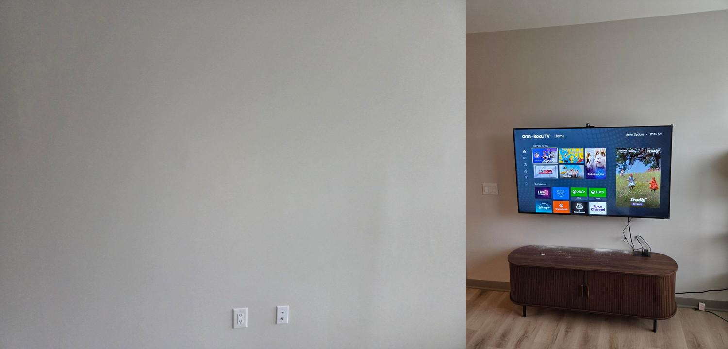 TV mounting in Woodbridge: before and after